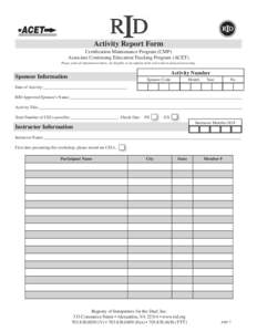 CMP_ACET Activity Report Form.indd