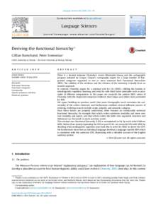 Language Sciences–174  Contents lists available at ScienceDirect Language Sciences journal homepage: www.elsevier.com/locate/langsci