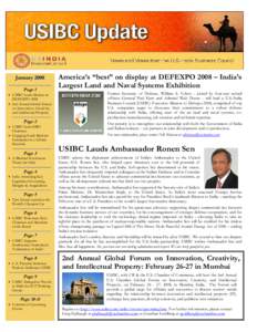 January 2008 Page 1  USIBC Leads Mission to DEFEXPO 2008  2nd Annual Global Forum