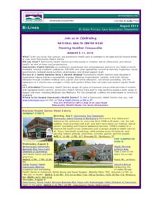 August 2012 Bi-State Primary Care Association Newsletter Bi-Lines  Join us in Celebrating