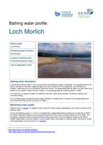 Bathing water profile:  Loch Morlich Bathing water: Loch Morlich EC bathing water ID number: