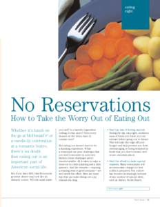 eating right No Reservations How to Take the Worry Out of Eating Out Whether it’s lunch on