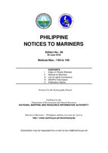 Hydrography / Navigation / Department of Environment and Natural Resources / National Mapping and Resource Information Authority / Nautical chart / Association of Local Colleges and Universities / Notice to mariners / Geodetic datum / Pagadian / Tuguegarao / Cagayan de Oro / Zamboanga City