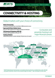 Performance Stability Connectivity Time to market  CONNECTIVITY & HOSTING Global markets with your choice of connectivity Native Connectivity Low latency, multi-asset class connectivity to 135+ execution venues