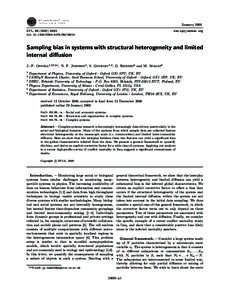 January 2009 EPL, [removed]doi: [removed][removed]www.epljournal.org