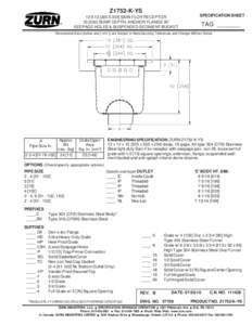 Z1752-K-YS ® 12 X[removed]X 305] SAIN-FLOR RECEPTOR[removed]SUMP DEPTH, ANCHOR FLANGE W/ SEEPAGE HOLES & SUSPENDED SEDIMENT BUCKET