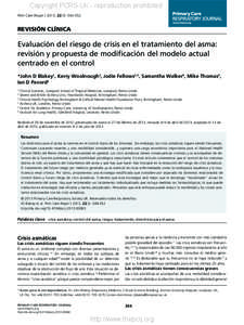 Copyright PCRS-UK - reproduction prohibited Prim Care Respir J 2013; 22(3): [removed]REVISIÓN CLÍNICA  Evaluación del riesgo de crisis en el tratamiento del asma: