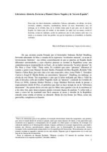 Literatura e historia. En torno a Manuel Chaves Nogales y la “tercera España”.  Estos que ves ahora deshechos, maltrechos, furiosos, aplanados, sin afeitar, sin lavar, cochinos, sudados, cansados, mordiéndose, hech