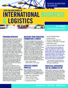 LOEB-SULLIVAN SCHOOL OF  INTERNATIONAL BUSINESS & LOGISTICS B.S. DEGREE International Business & Logistics