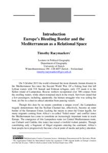 Europe’s Bleeding Border and the Mediterranean as a Relational Space