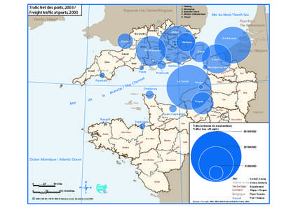 Trafic fret des ports, [removed]Freight traffic at ports, 2003 1 : Reading 2 : Wokingham 3 : Bracknell Forest