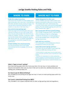 car2go Seattle Parking Rules and FAQs  WHERE TO PARK WHERE NOT TO PARK