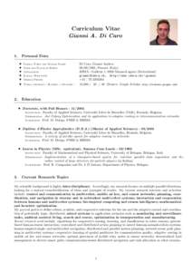 Curriculum Vitae Gianni A. Di Caro 1.  Personal Data
