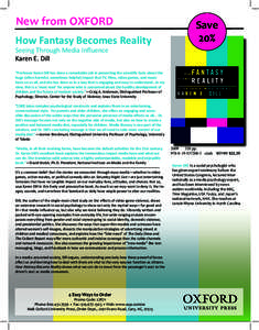 New from OXFORD How Fantasy Becomes Reality Save 20%