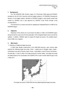 UNEP/NOWPAP/CEARAC/FPM 8/11 Annex VIII Page 1 1.  Background