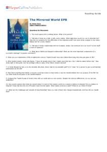 Reading Guide  The Mirrored World EPB By Debra Dean ISBN: [removed]Questions for Discussion