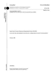 Nuclear technology / Organisation for Economic Co-operation and Development / Committee on the Safety of Nuclear Installations / Nuclear Energy Agency / Nuclear law / Safety culture / Canadian Nuclear Safety Commission / Nuclear Regulatory Commission / Nuclear power plant / Nuclear safety / Energy / Safety