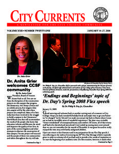 City CURRENTS A Newsletter for the City College community  Volume XXII • number twenty-one