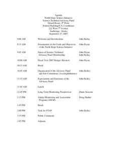 Agenda North Slope Science Initiative Science Technical Advisory Panel Denali Room, 4th Floor Federal Building/U.S. Courthouse 222 West 7th Avenue