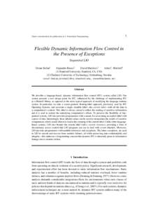 Under consideration for publication in J. Functional Programming  1 Flexible Dynamic Information Flow Control in the Presence of Exceptions