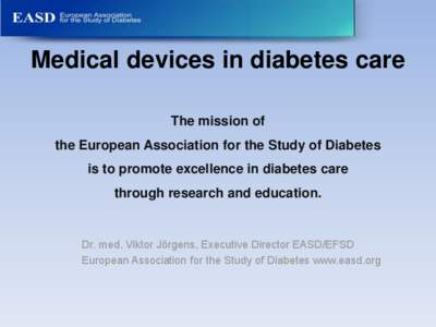 Endocrinology / European Association for the Study of Diabetes / Insulin pump / Diabetologia / Diabetes mellitus / Pump / Minimed Paradigm / Medicine / Diabetes / Endocrine system