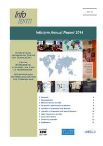 2015_01  Infoterm Annual Report 2014 I NTERNATIONAL I NFORMATION C ENTRE