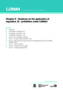 Chapter 6 - Guidance on the application of regulation 18 - prohibition under COMAH
