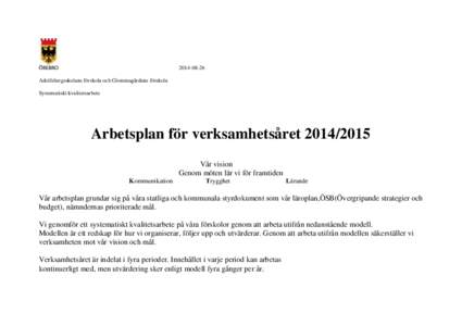 Adolfsbergsskolans förskola - arbetsplan