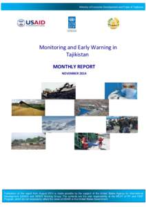 Ministry of Economic Development and Trade of Tajikistan  Monitoring and Early Warning in Tajikistan MONTHLY REPORT NOVEMBER 2014