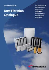 www.filterteknik.dk  Dust Filtration Catalogue  Pre filtration mats