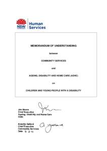 MEMORANDUM OF UNDERSTANDING between COMMUNITY SERVICES  and