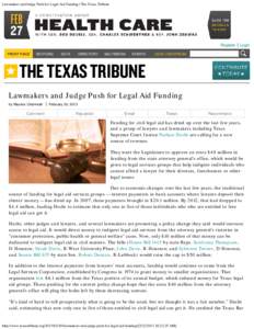 Lawmakers and Judge Push for Legal Aid Funding | The Texas Tribune