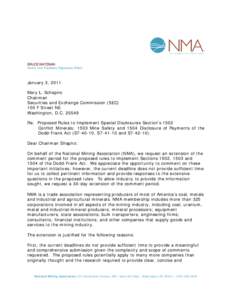 Mining in Rwanda / Mining in the Democratic Republic of the Congo / U.S. Securities and Exchange Commission / Dodd–Frank Wall Street Reform and Consumer Protection Act / Mary Schapiro / National Mining Association / Financial regulation / Mining / Government / United States federal banking legislation / Conflict minerals / Minerals