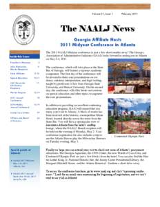 Volume 21, Issue 1  February 2011 The NAALJ News Georgia Affiliate Hosts