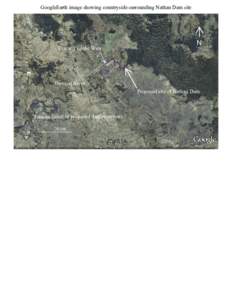 GoogleEarth image showing countryside surrounding Nathan Dam site  Existing Glebe Weir N