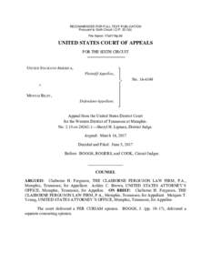 RECOMMENDED FOR FULL-TEXT PUBLICATION Pursuant to Sixth Circuit I.O.Pb) File Name: 17a0118p.06 UNITED STATES COURT OF APPEALS FOR THE SIXTH CIRCUIT