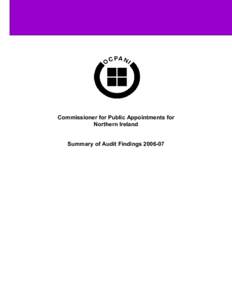 Commissioner for Public Appointments for Northern Ireland Summary of Audit Findings  LIST OF ABBREVIATIONS