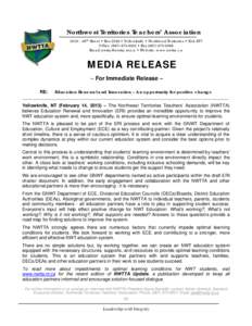 Microsoft Word - MEDIA RELEASE Educatin Renewal and Innovation - An opportunity for positive change - February[removed]