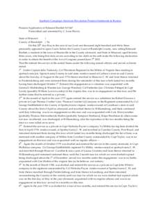 Southern Campaign American Revolution Pension Statements & Rosters Pension Application of Edmund Bartlett S17247 Transcribed and annotated by C. Leon Harris State of Missouri } County of Randolph } Ss.