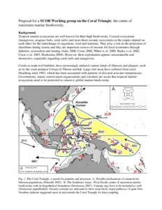 Proposal for a SCOR Working group on marine biodiversity hotspots in the Southeast Asia – West Pacific: the Coral Triangle