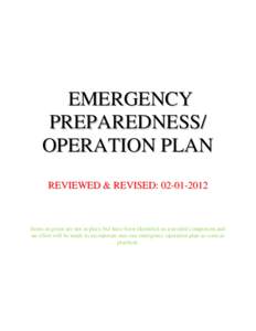 GENERAL EMERGENCY PREPAREDNESS/