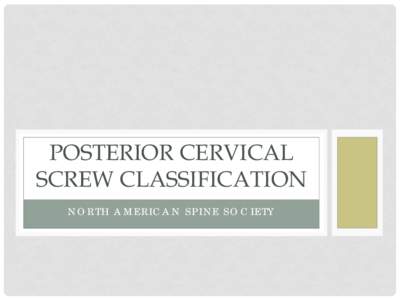 Posterior Cervical Bone Screws