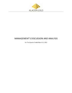 Management Discussion and Analysis