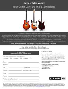 James Tyler Variax Your Guitar Can’t Do This $150 Rebate JTV-59  JTV-69