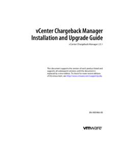 vCenter Chargeback Manager Installation and Upgrade Guide - vCenter
  Chargeback Manager 2.5.1