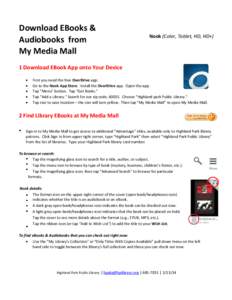 Download EBooks & Audiobooks from My Media Mall Nook (Color, Tablet, HD, HD+)