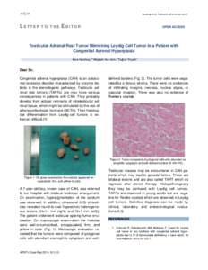 Karakuş et al, Testicular adrenal rest tumor  L ETTER