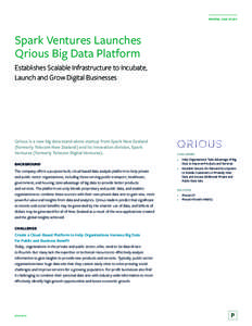 PIVOTAL CASE STUDY  Spark Ventures Launches Qrious Big Data Platform Establishes Scalable Infrastructure to Incubate, Launch and Grow Digital Businesses
