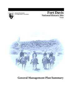 National Park Service U.S. Department of the Interior Fort Davis  National Historic Site