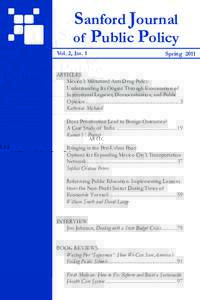 Sanford Journal of Public Policy Vol. 2, Iss. 1 Spring 2011